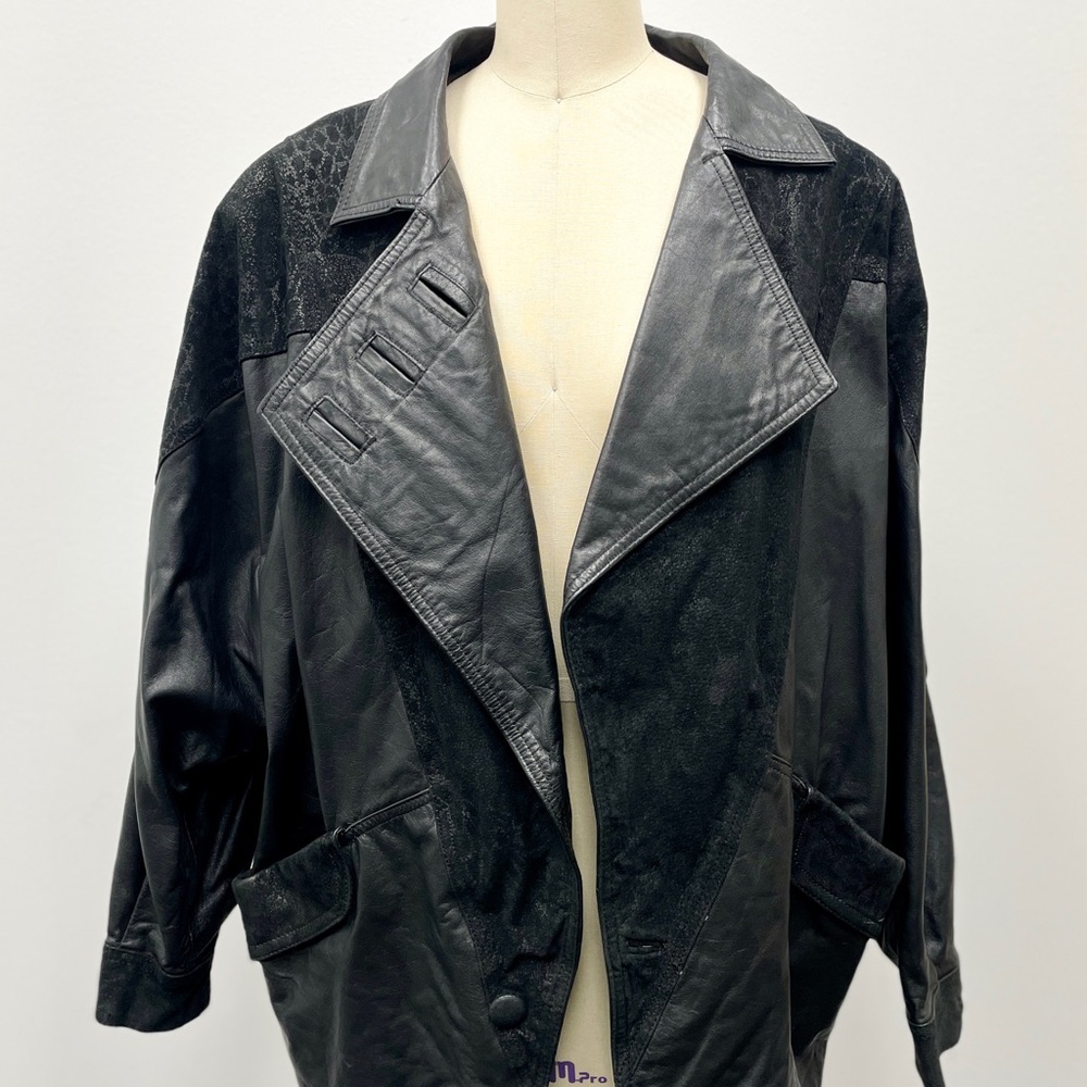 80s Vintage Oversized Leather Jacket